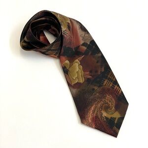 Prosper Vintage 80s Silk Floral & Paisley Watercolor Tie